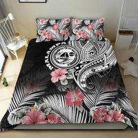 Vanuatu Malampa Province Bedding Set Hibiscus Tribal Polynesian Tattoo Ver Black LT9 - Polynesian Pride