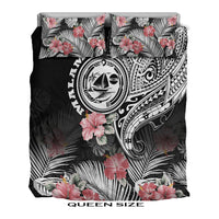Vanuatu Malampa Province Bedding Set Hibiscus Tribal Polynesian Tattoo Ver Black LT9 - Polynesian Pride