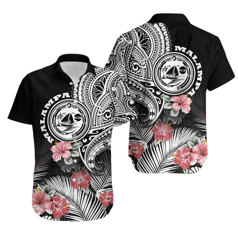 Vanuatu Malampa Province Hawaiian Shirt Hibiscus Tribal Polynesian Tattoo Ver Black LT9 Unisex Black - Polynesian Pride
