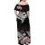 Vanuatu Malampa Province Women Off Shoulder Long Dress Hibiscus Tribal Polynesian Tattoo Ver Black LT9 - Polynesian Pride