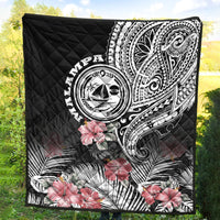 Vanuatu Malampa Province Premium Quilt Hibiscus Tribal Polynesian Tattoo Ver Black LT9 Black - Polynesian Pride