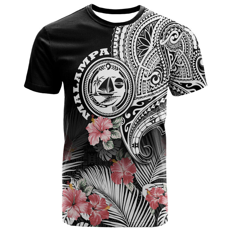 Custom Vanuatu Malampa Province T Shirt Hibiscus Tribal Polynesian Tattoo Ver Black LT9 Black - Polynesian Pride