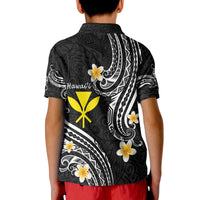 Hawaii Polo Shirt Black Polynesian Line Style LT9 - Polynesian Pride