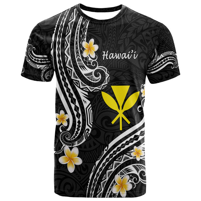 Custom Hawaii T Shirt Black Polynesian Line Style LT9 Adult Black - Polynesian Pride