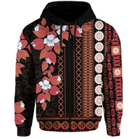 Custom Fiji Hoodie Tagimoucia Mixed Black Tapa Style LT9 - Polynesian Pride