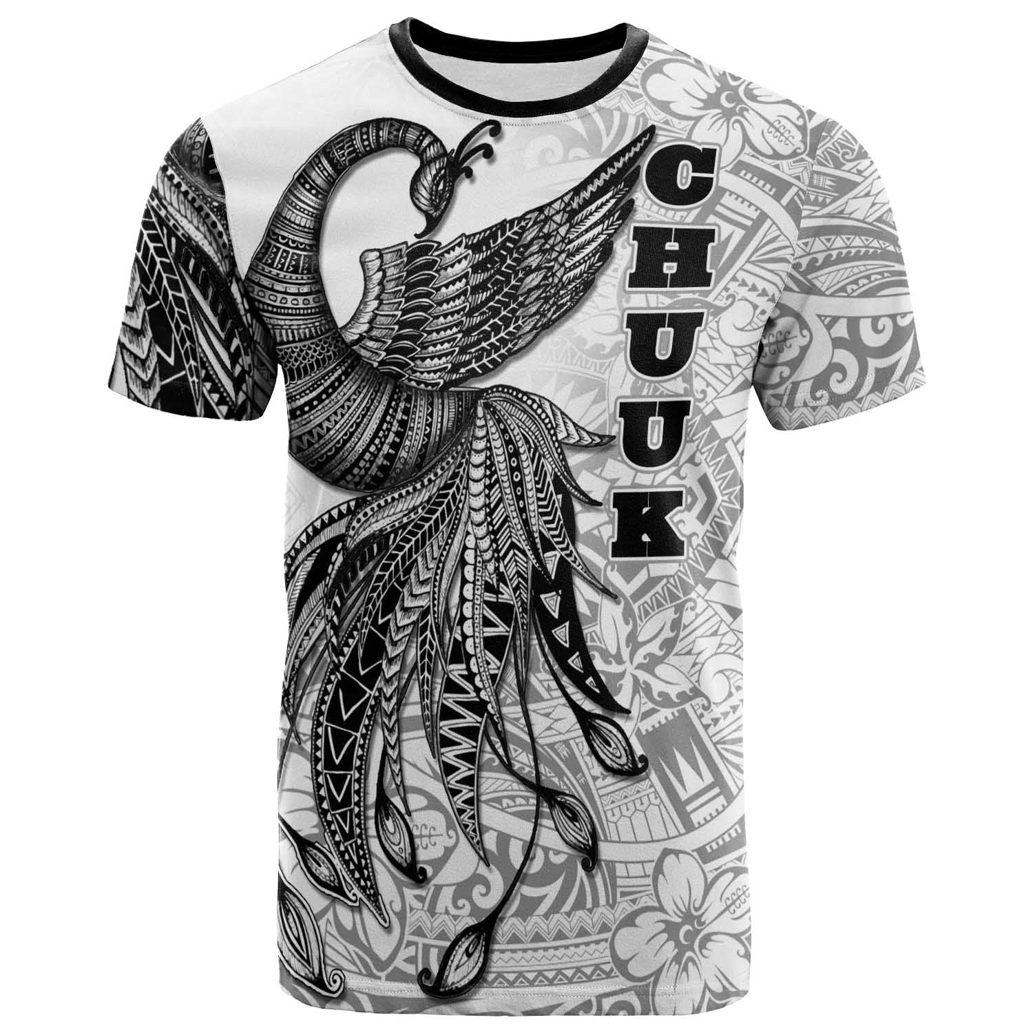 Chuuk T Shirt Polynesian Phoenix Bird, Fairytales Bird Black Unisex Black - Polynesian Pride