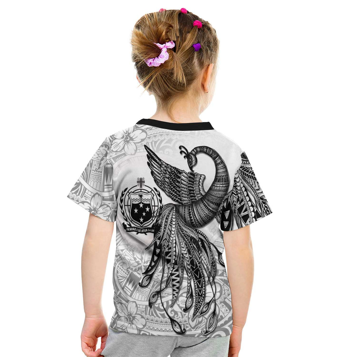 Samoa Custom T Shirt Polynesian Phoenix Bird, Fairytales Bird Black - Polynesian Pride