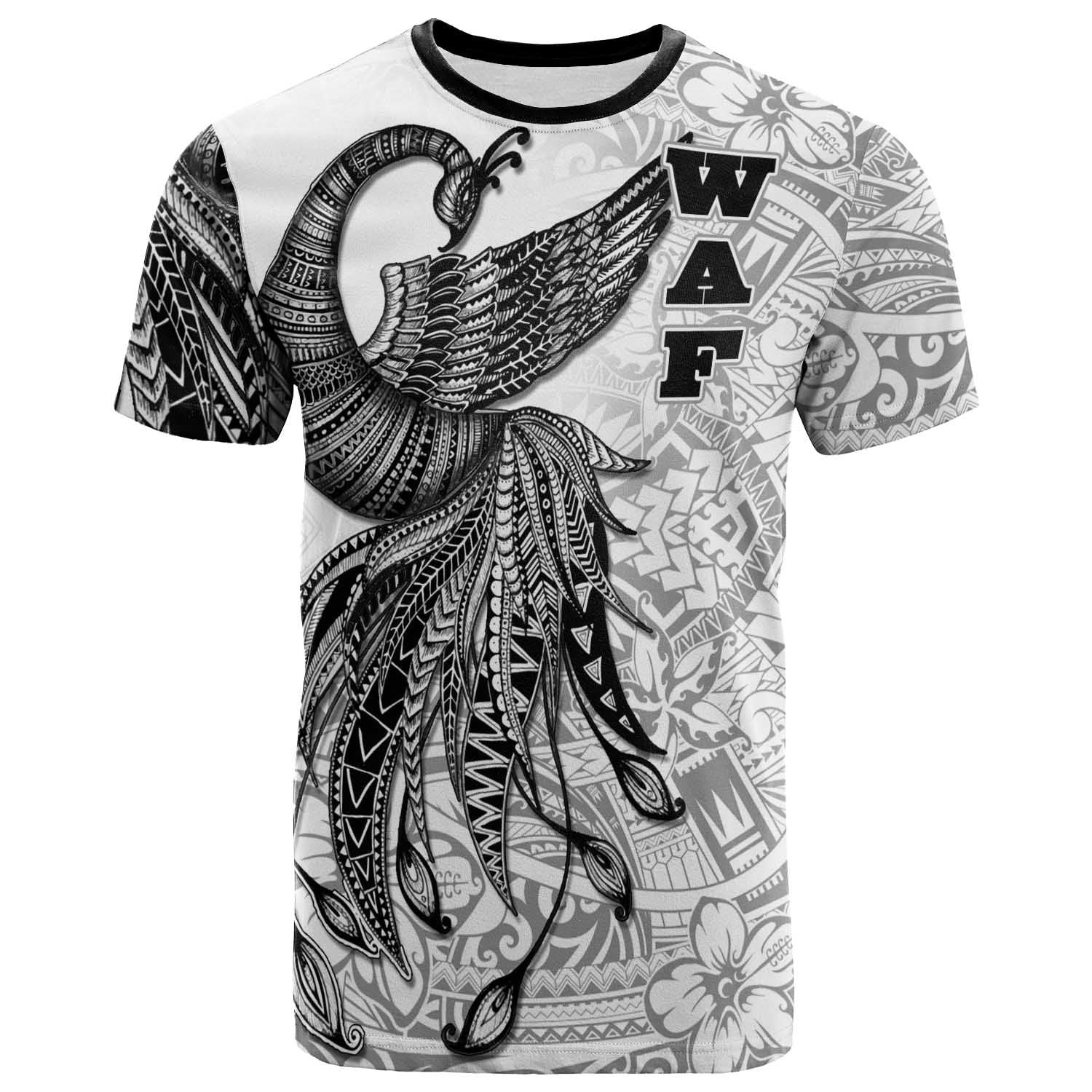 Wallis and Futuna T Shirt Polynesian Phoenix Bird, Fairytales Bird Black Unisex Black - Polynesian Pride