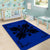 Hawaiian Quilt Maui Plant And Hibiscus Pattern Area Rug - Black Blue - AH - Polynesian Pride