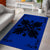 Hawaiian Quilt Maui Plant And Hibiscus Pattern Area Rug - Black Blue - AH - Polynesian Pride