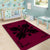 Hawaiian Quilt Maui Plant And Hibiscus Pattern Area Rug - Black Burgundy - AH - Polynesian Pride