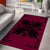 Hawaiian Quilt Maui Plant And Hibiscus Pattern Area Rug - Black Burgundy - AH - Polynesian Pride