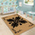 Hawaiian Quilt Maui Plant And Hibiscus Pattern Area Rug - Black Gold - AH - Polynesian Pride