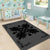 Hawaiian Quilt Maui Plant And Hibiscus Pattern Area Rug - Black Gray - AH - Polynesian Pride