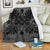 Hawaiian Quilt Maui Plant And Hibiscus Premium Blanket - Black Gray - AH White - Polynesian Pride