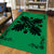 Hawaiian Quilt Maui Plant And Hibiscus Pattern Area Rug - Black Green - AH - Polynesian Pride