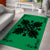 Hawaiian Quilt Maui Plant And Hibiscus Pattern Area Rug - Black Green - AH - Polynesian Pride