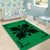 Hawaiian Quilt Maui Plant And Hibiscus Pattern Area Rug - Black Green - AH - Polynesian Pride