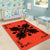 Hawaiian Quilt Maui Plant And Hibiscus Pattern Area Rug - Black Orange - AH - Polynesian Pride