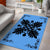 Hawaiian Quilt Maui Plant And Hibiscus Pattern Area Rug - Black Pastel - AH - Polynesian Pride