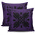 Hawaiian Quilt Maui Plant And Hibiscus Pattern Pillow Covers - Black Purple - AH - Polynesian Pride