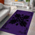 Hawaiian Quilt Maui Plant And Hibiscus Pattern Area Rug - Black Purple - AH - Polynesian Pride