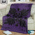 Hawaiian Quilt Maui Plant And Hibiscus Premium Blanket - Black Purple - AH - Polynesian Pride