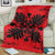 Hawaiian Quilt Maui Plant And Hibiscus Premium Blanket - Black Red - AH - Polynesian Pride