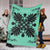 Hawaiian Quilt Maui Plant And Hibiscus Premium Blanket - Black Seafoarm - AH - Polynesian Pride