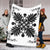 Hawaiian Quilt Maui Plant And Hibiscus Premium Blanket - Black White - AH - Polynesian Pride