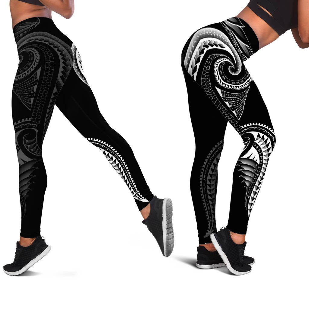 Polynesian Leggings - Polynesian Tattoo Black Version Black - Polynesian Pride