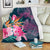 Hawaii Pink Turtles Hibiscus Tropical Premium Blanket - Vint Style - AH - Polynesian Pride