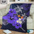 Hawaii Turtle Purple Hibiscus Polynesian Premium Blanket - Anne Style - AH White - Polynesian Pride