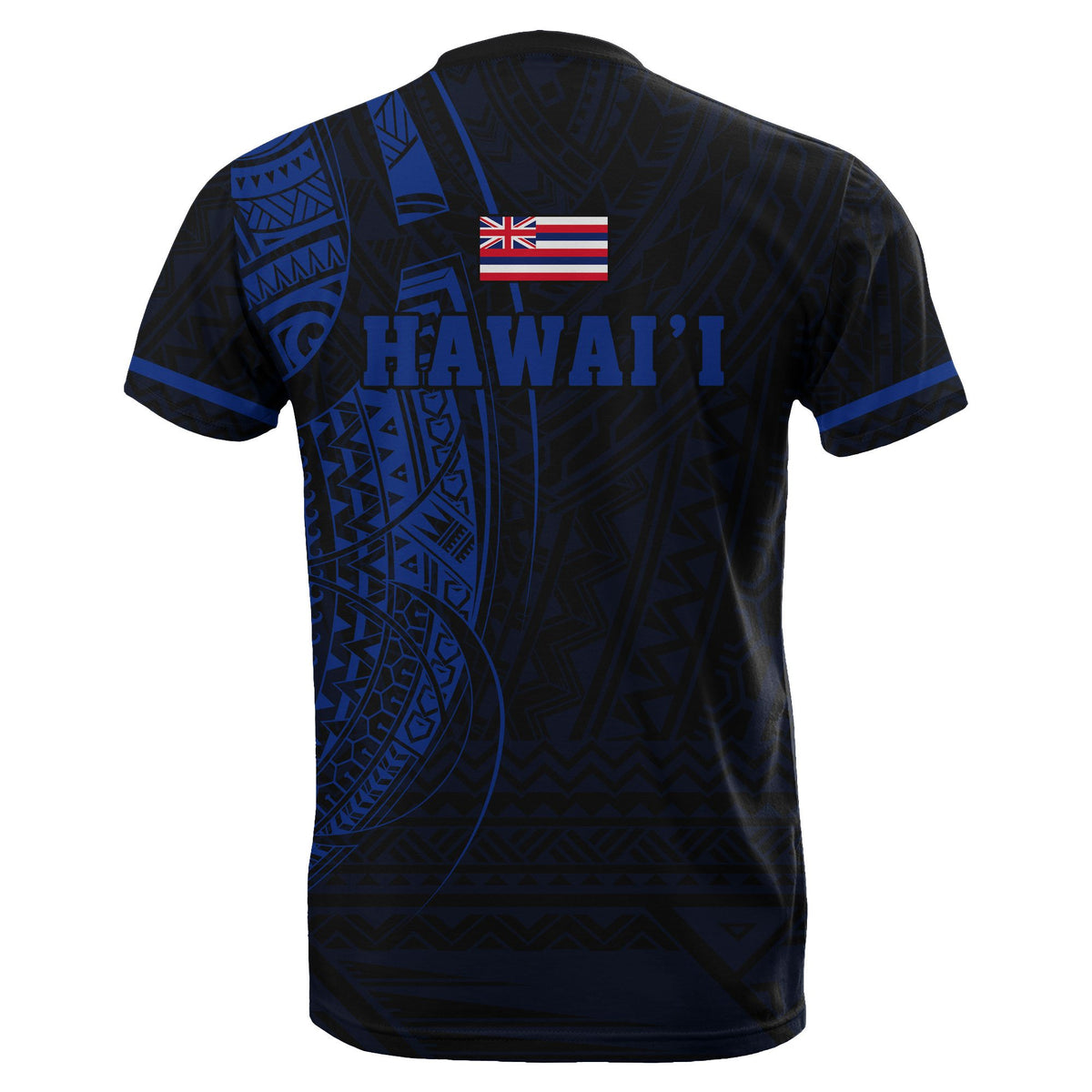 Hawaii Kakau Kanaka Polynesian T Shirt Blue - Polynesian Pride