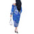 Polynesian Long Sleeves Long Dress Tapa Plumeria Style - Blue LT7 - Polynesian Pride