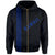 Polynesian Kakau Turtle Ohana Map of Hawaii Zip Hoodie Blue - Polynesian Pride