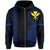 Polynesian Kakau Kanaka Flag of Hawaii Zip Hoodie Blue - Polynesian Pride