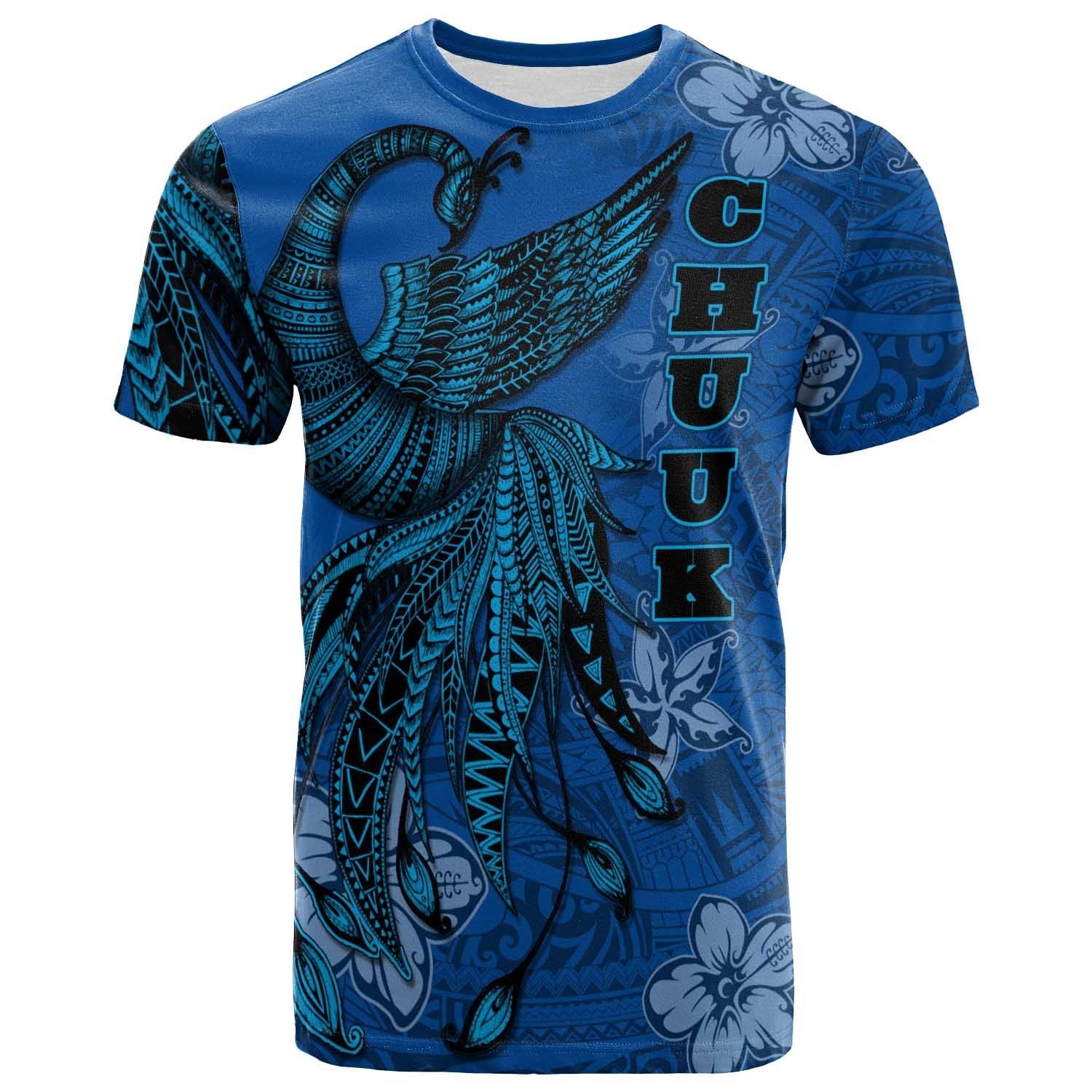 Chuuk T Shirt Polynesian Phoenix Bird, Fairytales Bird Blue Unisex Blue - Polynesian Pride