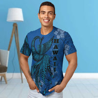 Kanaka Maoli T Shirt Polynesian Phoenix Bird, Fairytales Bird Blue - Polynesian Pride