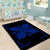 Hawaiian Quilt Maui Plant And Hibiscus Pattern Area Rug - Blue Black - AH - Polynesian Pride