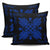 Hawaiian Quilt Maui Plant And Hibiscus Pattern Pillow Covers - Blue Black - AH - Polynesian Pride