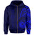 Hawaii Polynesian Zipper Hoodie Blue Emboss Style - Polynesian Pride