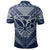 Hawaiian Kanaka Map Football Jersey Polo Shirt Blue and White Roger Style - Polynesian Pride