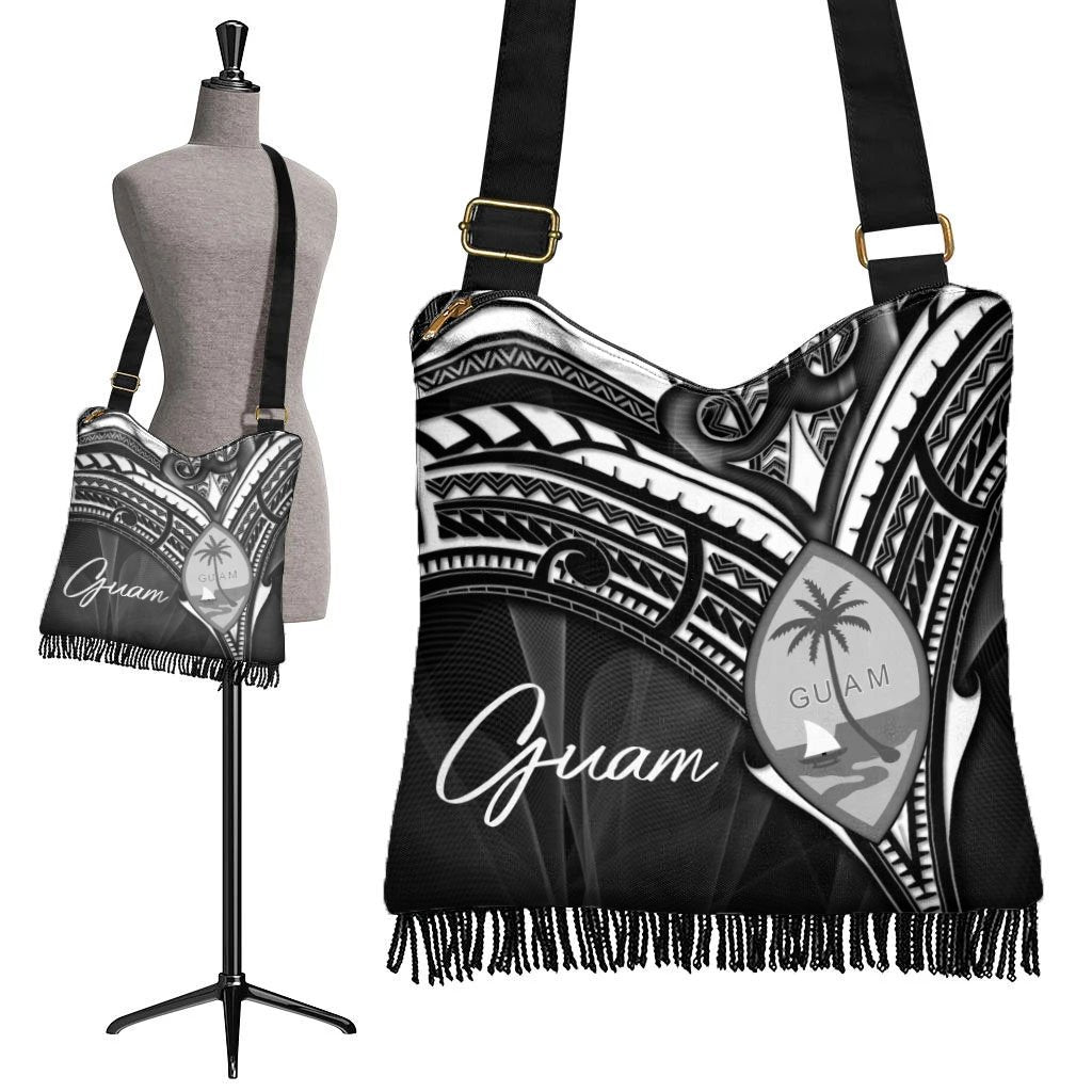 Guam Boho Handbag - Cross Style Boho Handbag One Size Black - Polynesian Pride