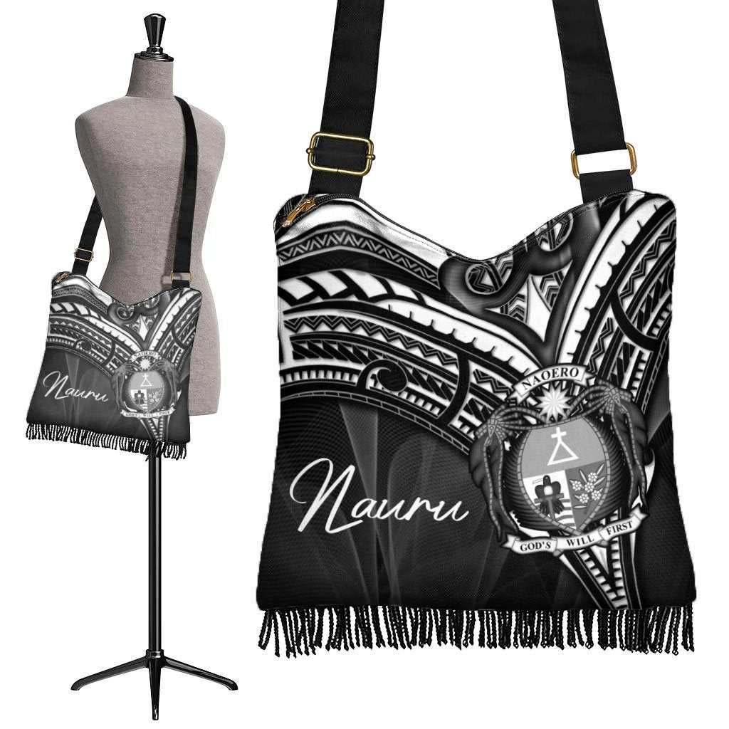 Nauru Boho Handbag - Cross Style Boho Handbag One Size Black - Polynesian Pride