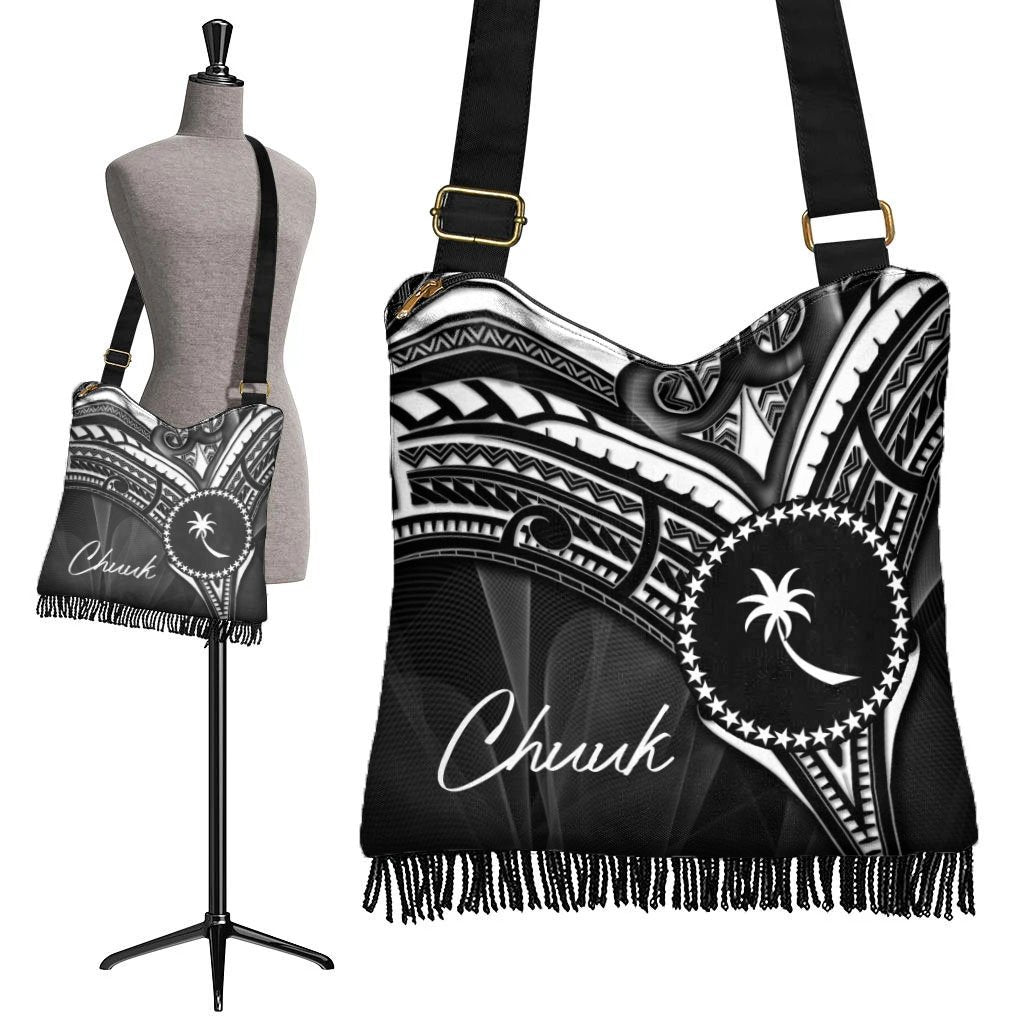 Chuuk State Boho Handbag - Cross Style One Size Boho Handbag Black - Polynesian Pride