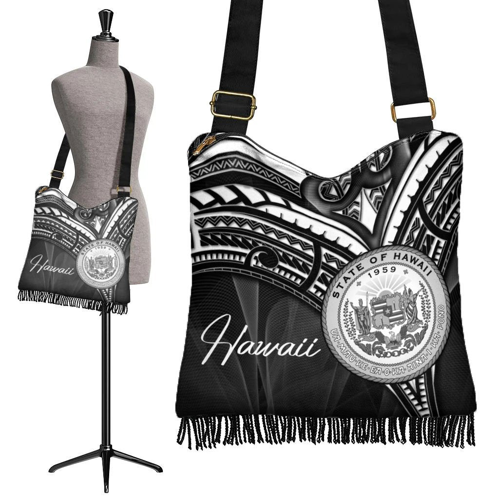 Hawaii Boho Handbag - Cross Style Boho Handbag One Size Black - Polynesian Pride