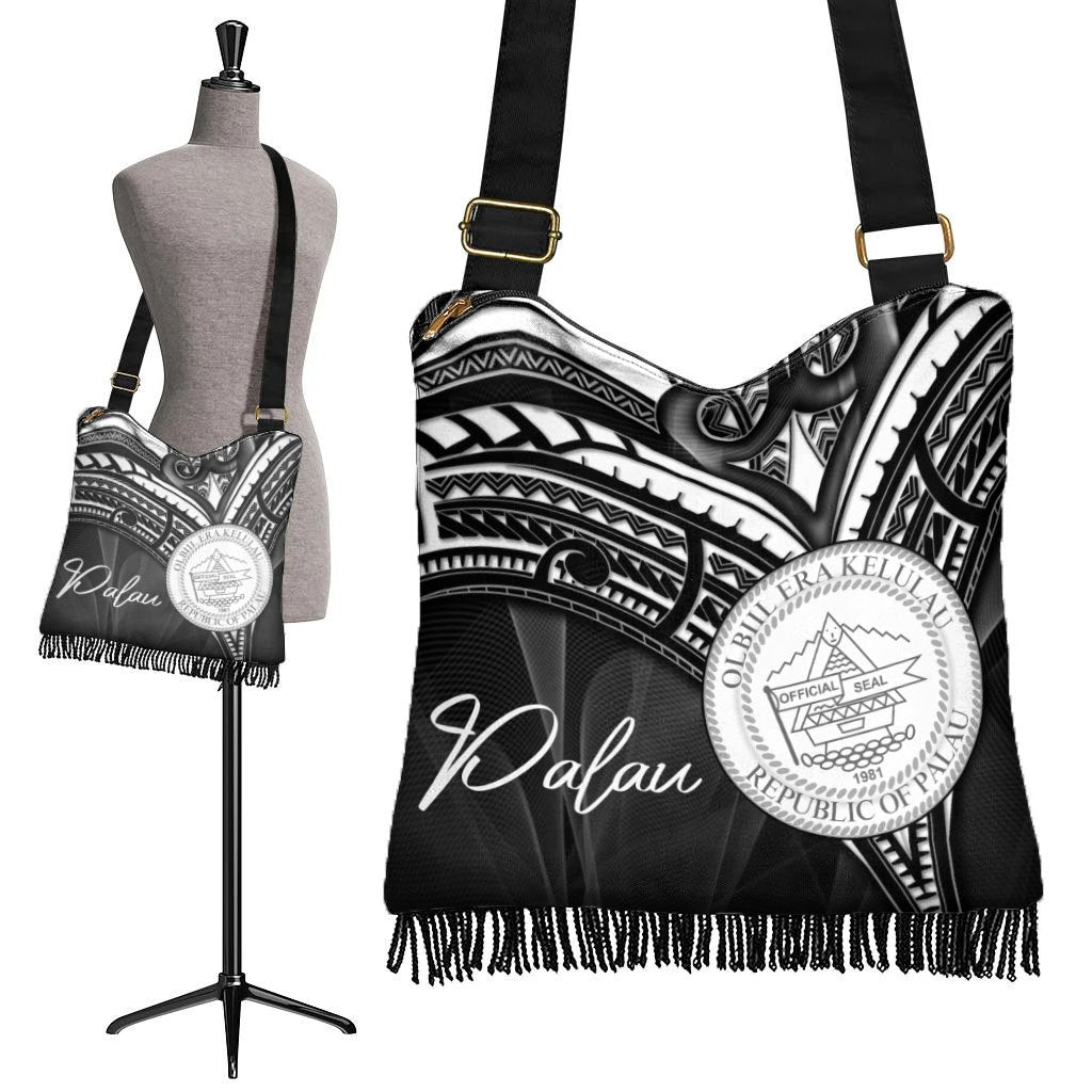 Palau Boho Handbag - Cross Style Boho Handbag One Size Black - Polynesian Pride