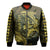 (Custom Personalised) Hawaii Bomber Jacket Shark and Turtle Mix Kakau Gold LT9 Unisex Gold - Polynesian Pride