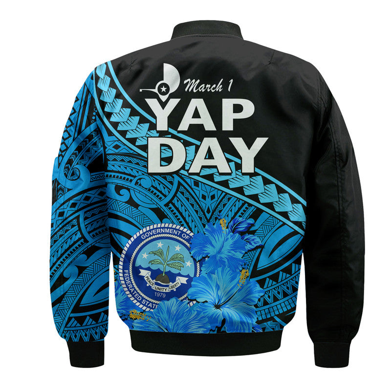 Yap State Day Bomber Jacket Yap Flag and FSM Seal LT9 - Polynesian Pride